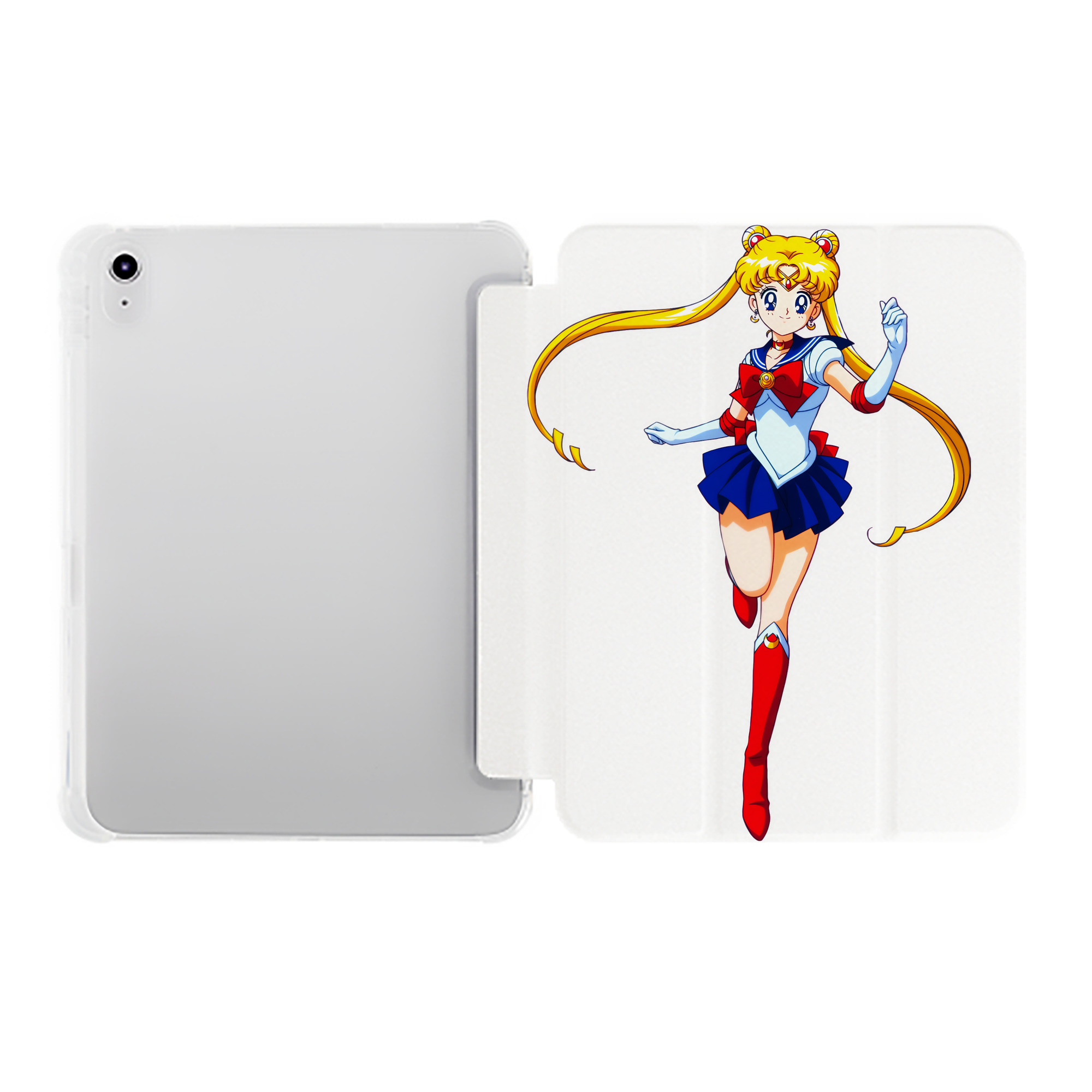 （画像用） 美少女戦士セーラームーン 月野 うさぎ つきの うさぎ Sailor Moon Tsukino Usagi IPad ケース ペン収納付き 三つ折りスタンド PUレザー×シリコン 対応機種9.5/10.5/10.9インチ